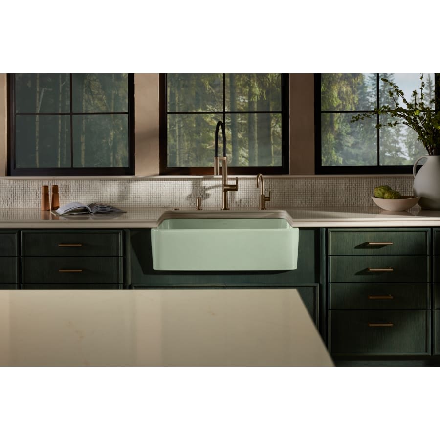 Whitehaven 35-11/16" Self-Trimming Farmhouse Single Basin Enameled Cast Iron Kitchen Sink