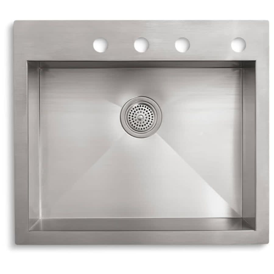 Vault 25" Single Basin Top-Mount/Under-Mount 18-Gauge Stainless Steel Kitchen Sink with SilentShield