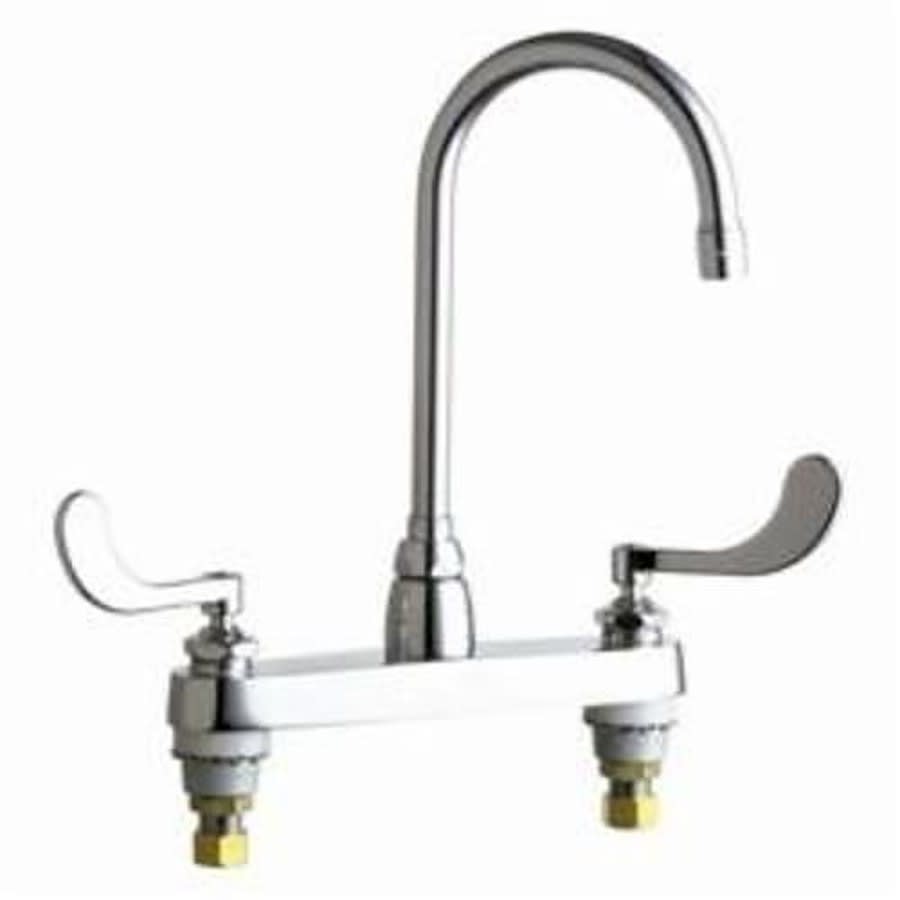 Kitchen Faucet, Deck Mount, ADA, 2 Blade Handle, 2-Hole, Polished Chrome