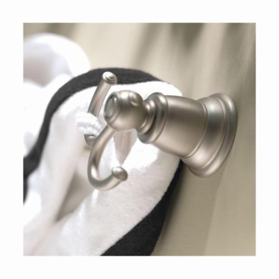 Kingsley® Robe Hook, 2 Hook, Brushed Nickel