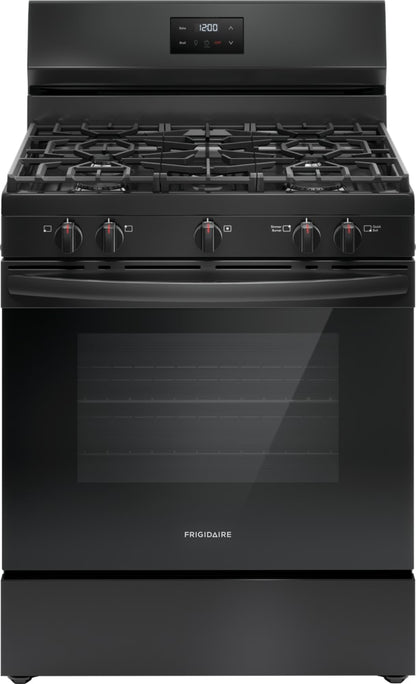 Frigidaire 30 in. 5.0 cu. ft. 5-Burner Gas Range with Manual Clean in Black