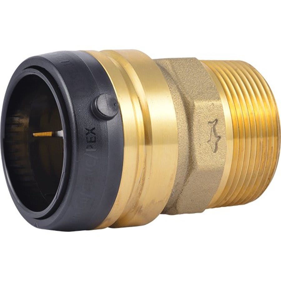Adapter, 1-1/2 in, Push x MNPT, Brass