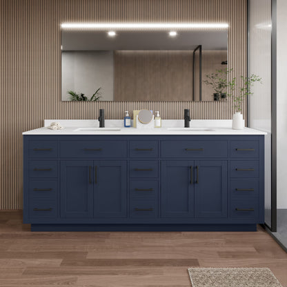 Beckett Double Bathroom Vanity with Toe Kick - 84W x 35H x 22D