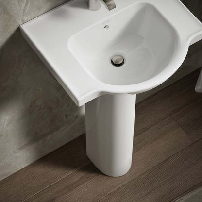 Veer 21" Pedestal Bathroom Sink with One Hole Drilled and Overflow