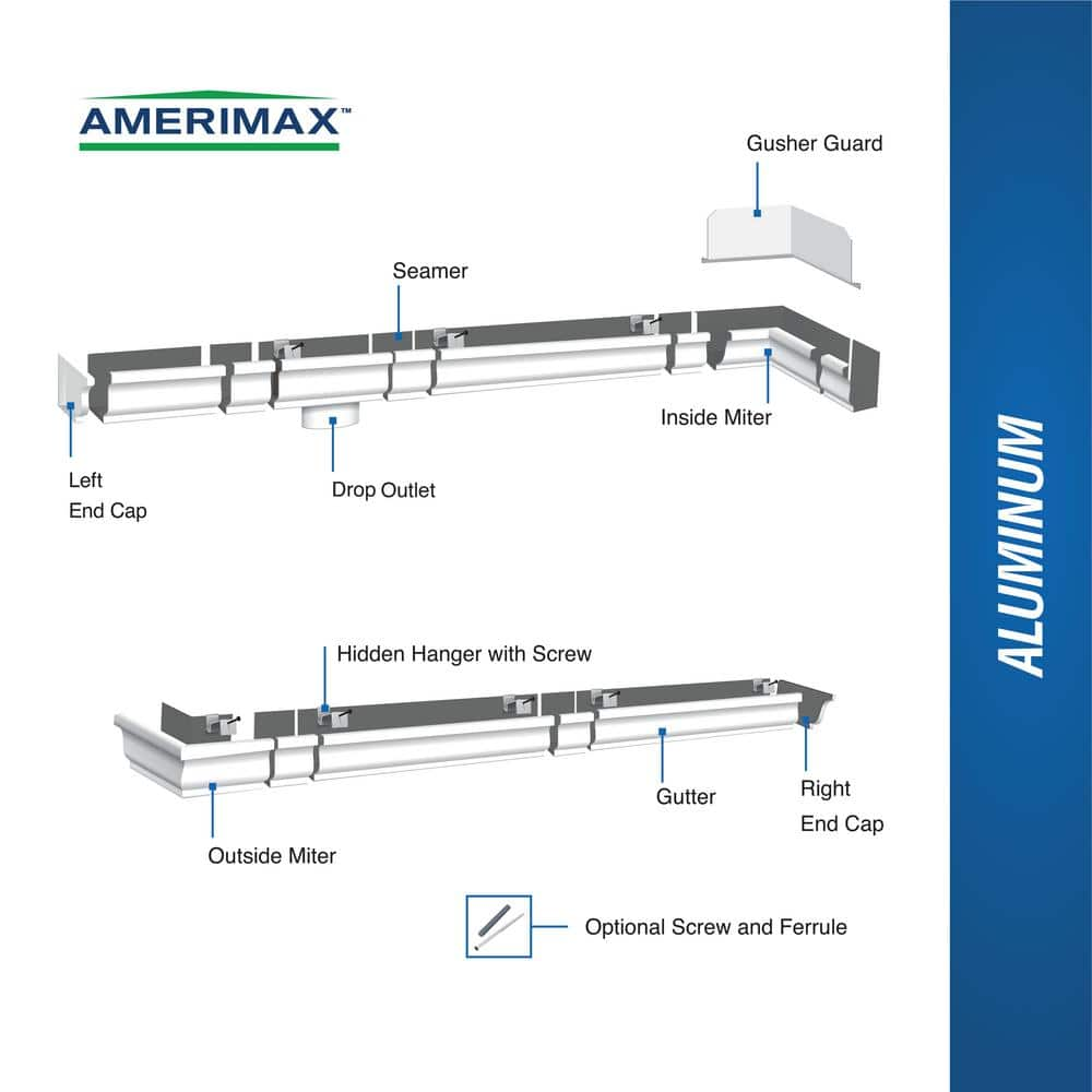 2 in. x 3 in. White Aluminum Downspout A-Elbow