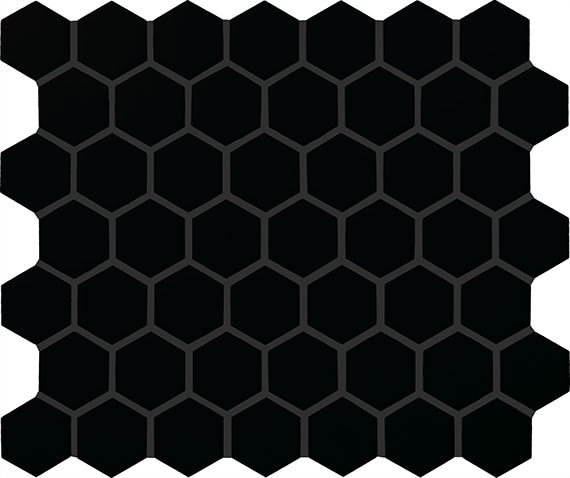Color Story Mosaics Matte Black Hexagon 1.5X1.5 Matte