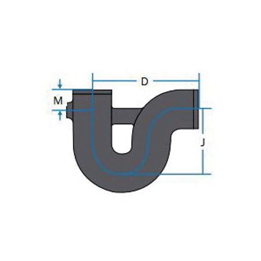 P-Trap with 1/2" Tap, 4 in, No Hub, Cast Iron