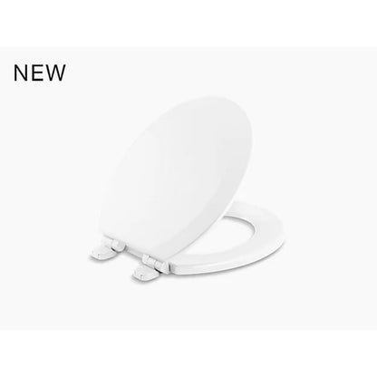 Triko™ Toilet Seat, Round Bowl, Closed Front, With Cover, Wood, White