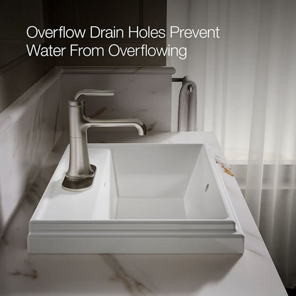 Tresham 20" Drop In Bathroom Sink with 1 Hole Drilled and Overflow