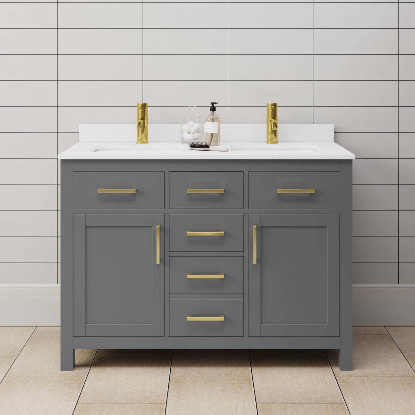 Beckett Double Bathroom Vanity - 48W x 35H x 22D