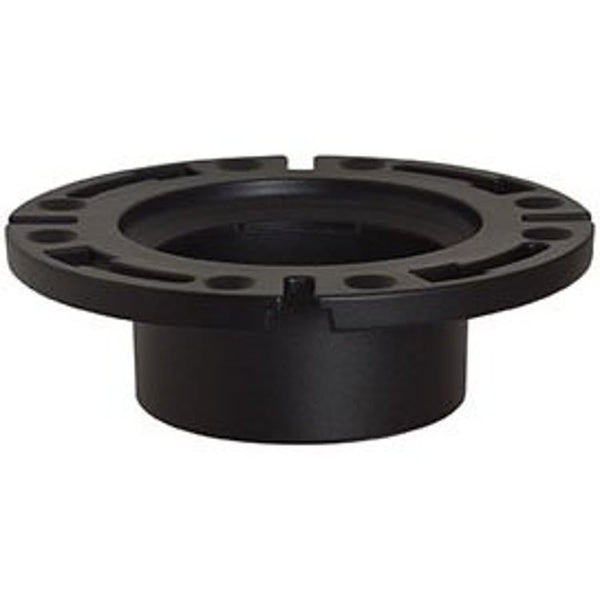 DWV Closet Flange, 4 x 3 in, Hub, ABS