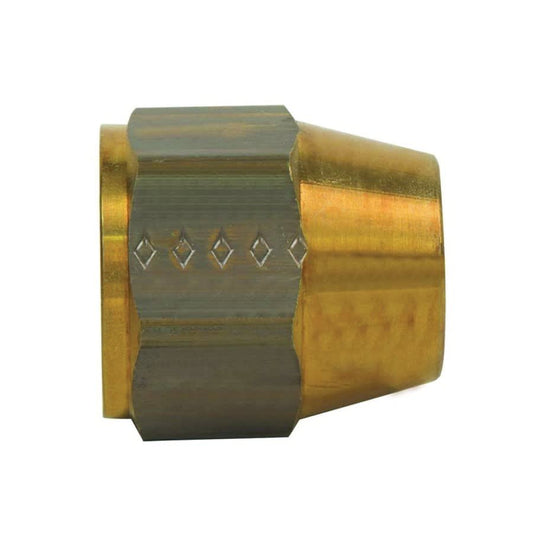 Short Nut, 5/8 in, Flare, Brass, Rough Brass, Domestic