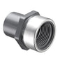 Female Adapter, 1 in, Spigot x Stainless Steel Reinforced FNPT, SCH 80/XH, PVC