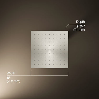 Contemporary Square 8" Single Function 2.5 GPM Rainhead with MasterClean Sprayface and Katalyst Air-Induction Technology