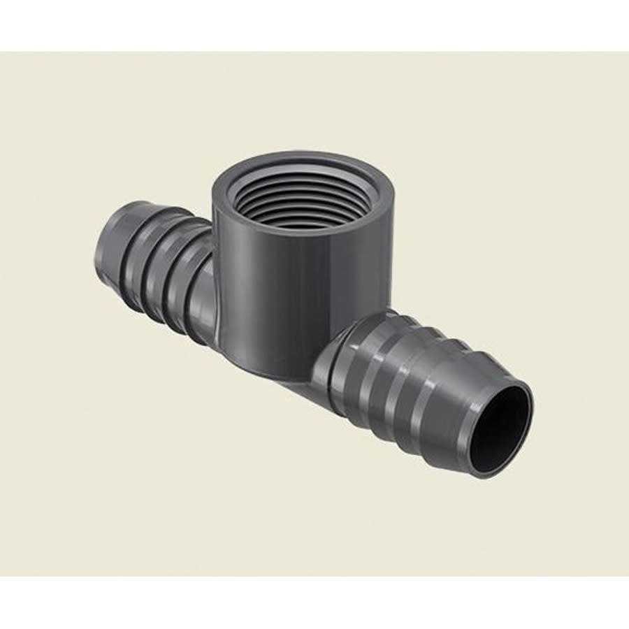 Tee, 1-1/2 in, Insert x Insert x FNPT, PVC