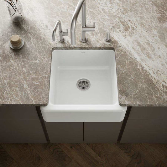 Whitehaven 23-1/2" Self-Trimming Farmhouse Single Basin Enameled Cast Iron Kitchen Sink
