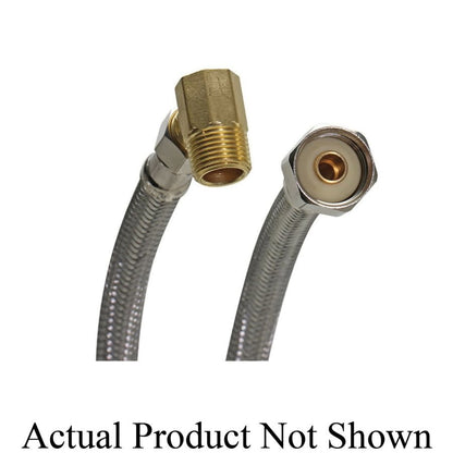 Flexible Water Supply, 3/8 x 1/2 in, Comp x FNPT, 60 in L, Stainless Steel