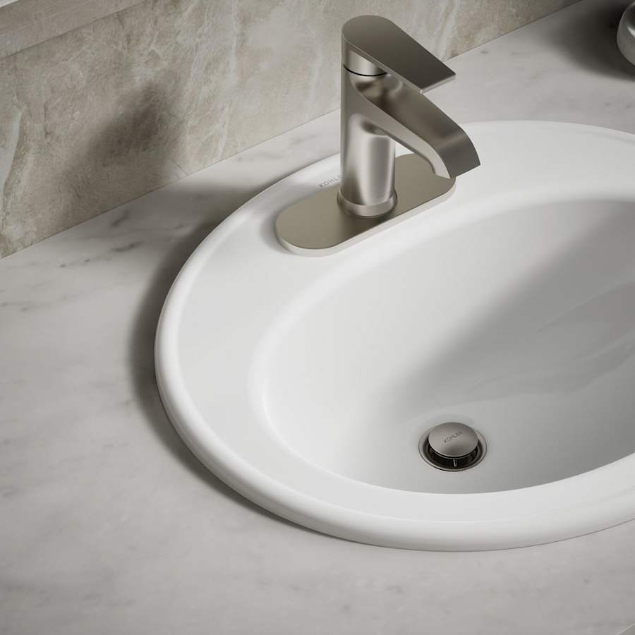 Pennington 20-1/4" Drop In Bathroom Sink with 3 Holes Drilled and Overflow