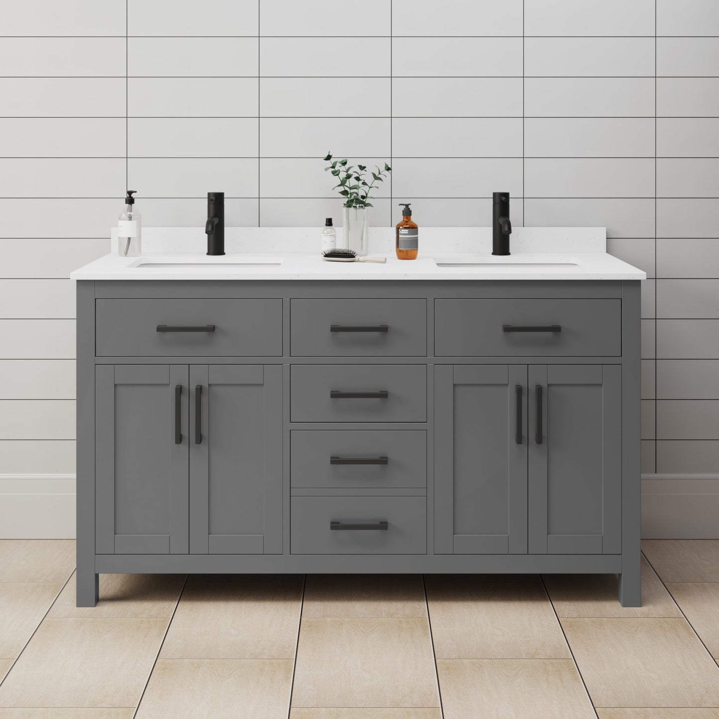 Beckett Double Bathroom Vanity - 60W x 35H x 22D