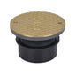 Cleanout With Top, 4 in Outlet, Socket, 6 in Cover, Round, Brass