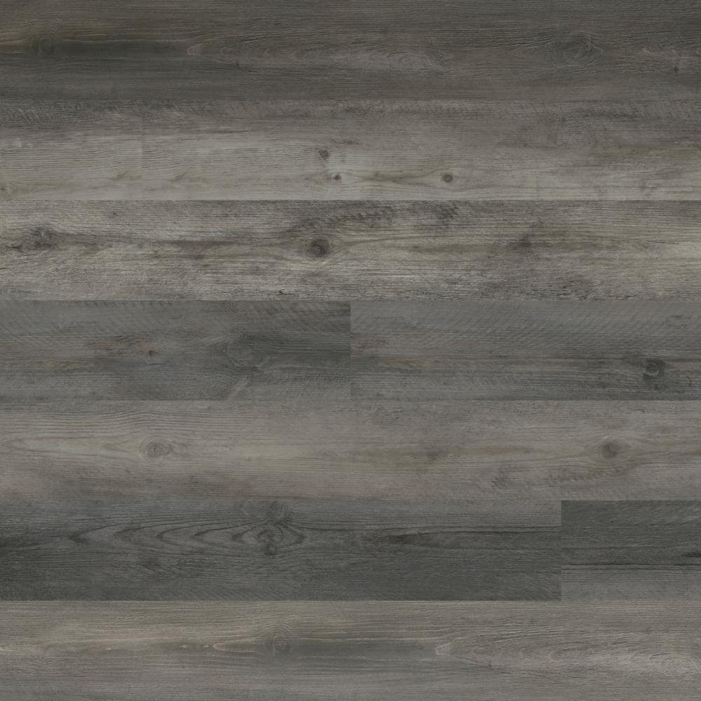 Pelican Gray 12 MIL x 7 in. W x 48 in. L Waterproof Click Lock Luxury Vinyl Plank Flooring (23.8 sq.ft. /Case)