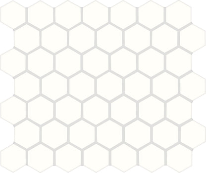 Unglazed Mosaics Ice White Hexagon 1X1 Matte