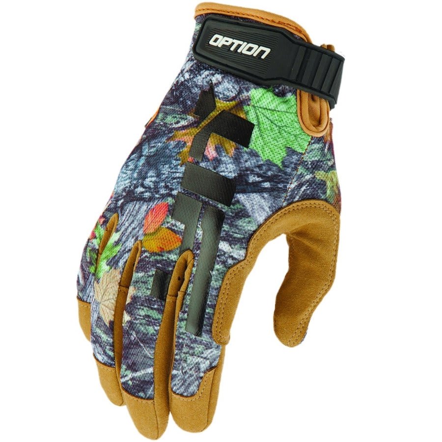 Pro Series OPTION Glove, Camo, Synthetic Leather with Air Mesh L