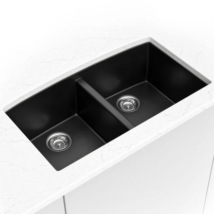Black Quartz Double Bowl 50/50-3219