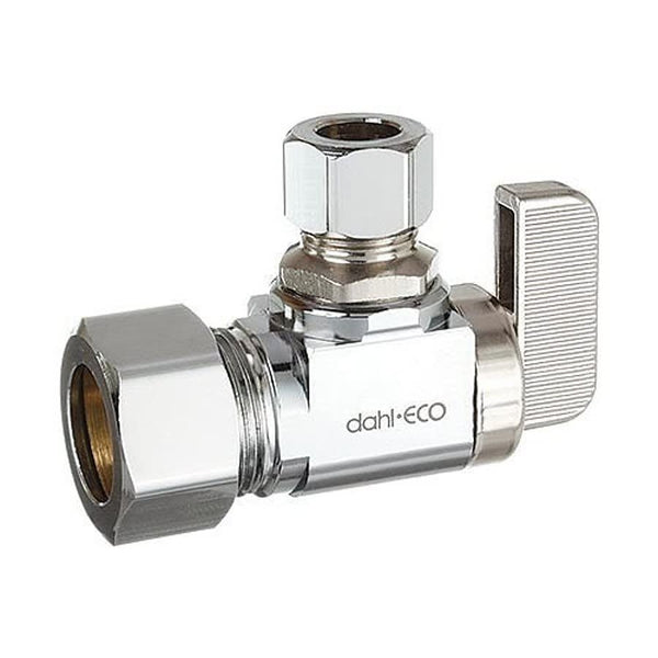 Quarter Turn Angle Stop, 5/8 x 3/8 in, Comp, Chrome