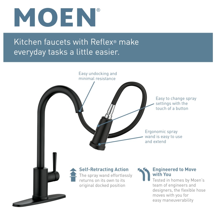 Sleek 1.5 GPM Single Hole Pull Down Kitchen Faucet with MotionSense