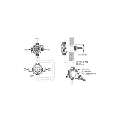 3-Way Diverter Rough Valve Only