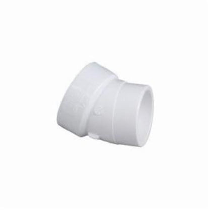 Street 22.5 deg Elbow, 4 in, Spigot x Hub, DWV, PVC