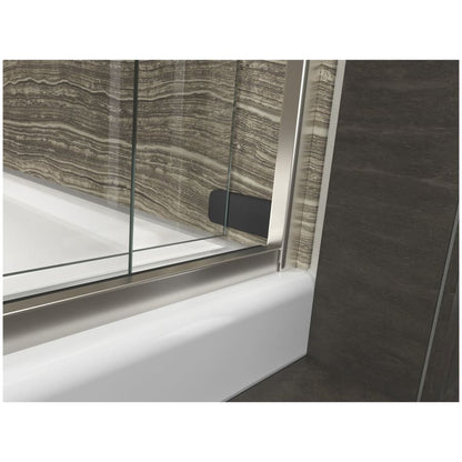 Levity 59-3/4" High x 59-5/8" Wide Sliding Frameless Tub Door with Clear Glass