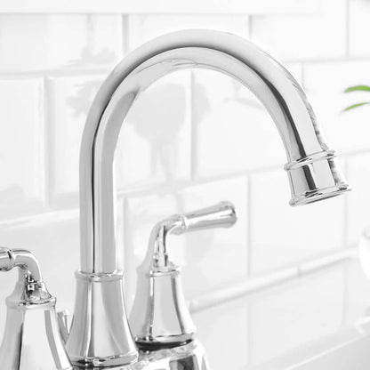 Dunston 4 in. Centerset Double Handle High-Arc Bathroom Faucet in Chrome