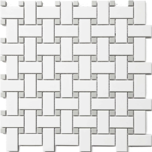 MG GR 12X12 MOS. BASKET WEAVE DOT