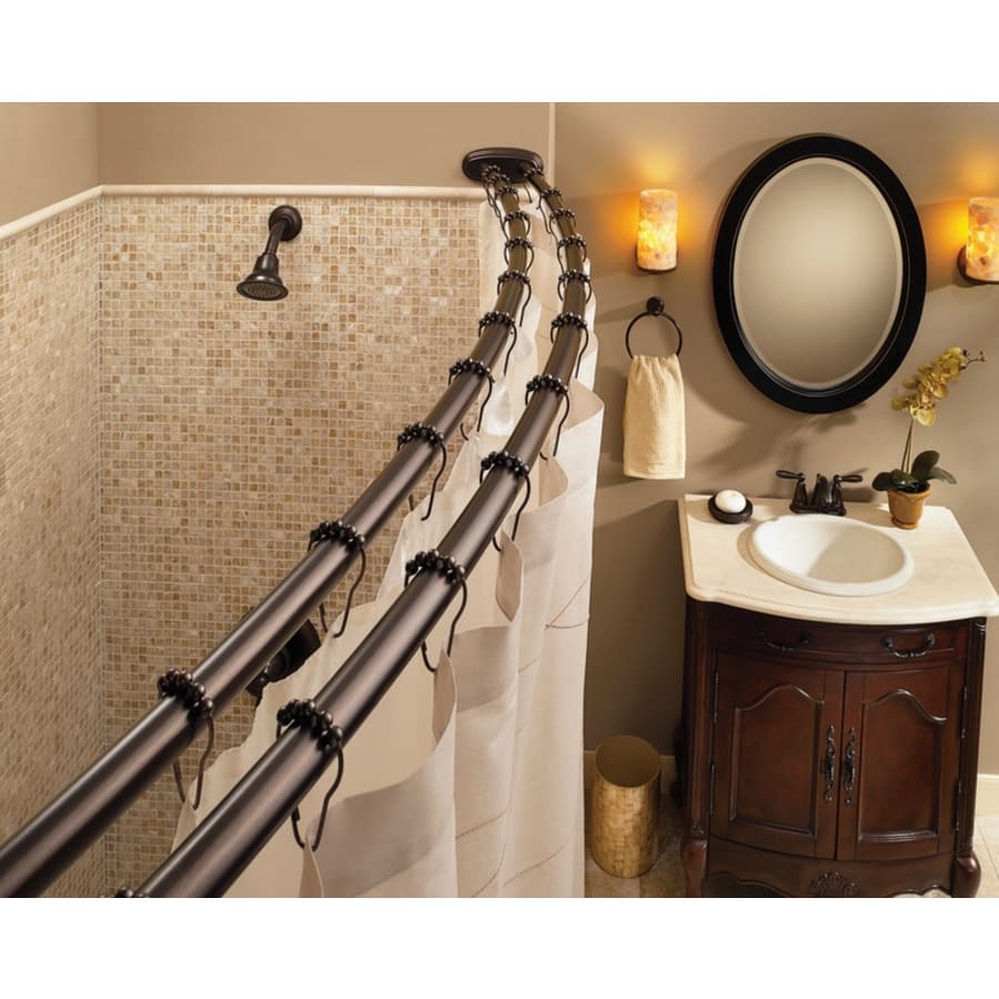 Double 57" - 60" Adjustable Curved Shower Rod