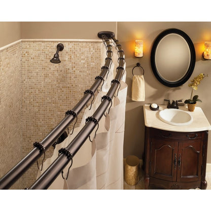 Double 57" - 60" Adjustable Curved Shower Rod