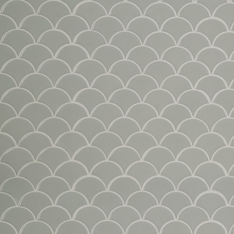 Gray Glossy Fish Scale Mosaic