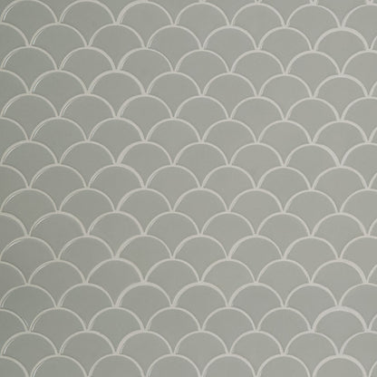 Gray Glossy Fish Scale Mosaic