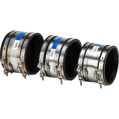 Shielded Transition Coupling, 4 x 3 in, Rubber/Stainless Steel