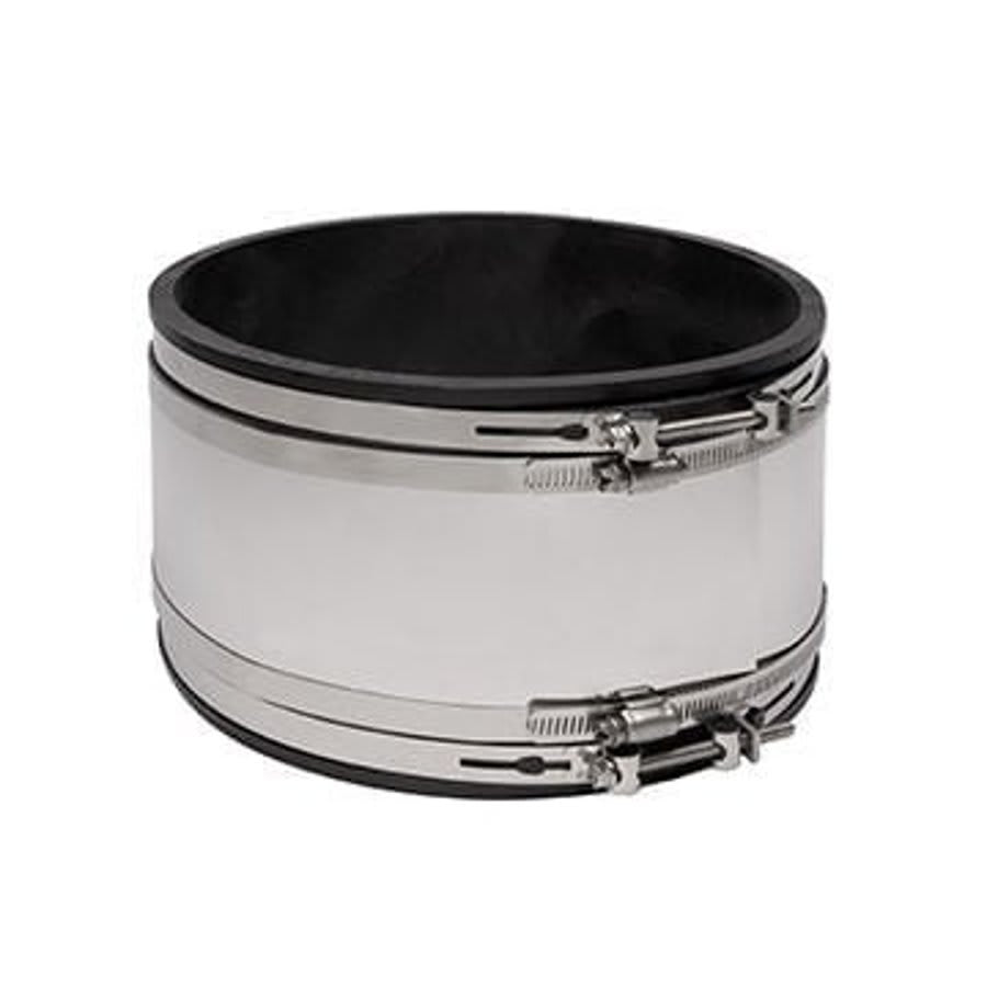 Shielded Transition Coupling, 6 in, PVC/Stainless Steel