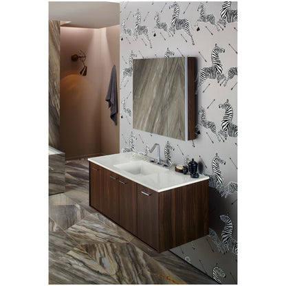 Verdera 34" x 30" Two Door Mirrored Medicine Cabinet with Plain Mirror and Three Adjustable Shelves and Slow Close Door