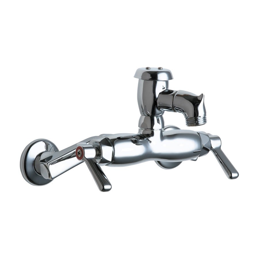 Utility Sink Faucet, Wall Mount, ADA, Lever Handle, Polished Chrome