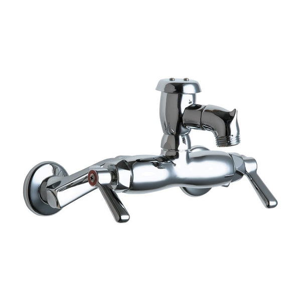 Utility Sink Faucet, Wall Mount, ADA, Lever Handle, Polished Chrome