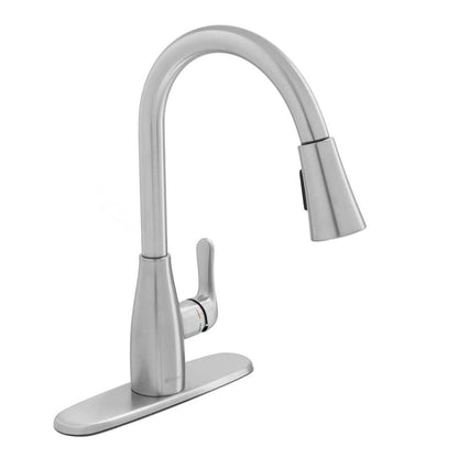 McKenna Single-Handle Pull Down Sprayer Kitchen Faucet in Stainless Steel with TurboSpray and FastMount