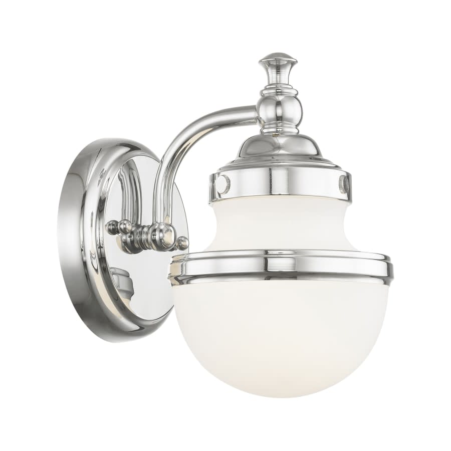 Oldwick Single Light 8" Tall Bathroom Sconce with White Shade