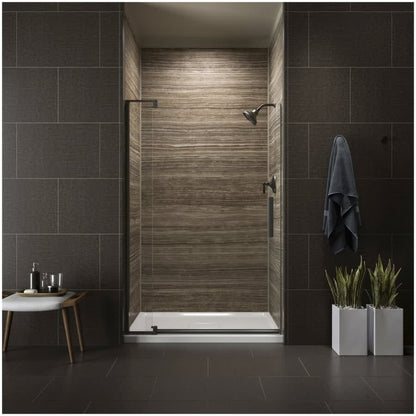 Revel 70" High x 43-1/8 - 48" Wide Pivot Frameless Shower Door with Thick Clear Glass