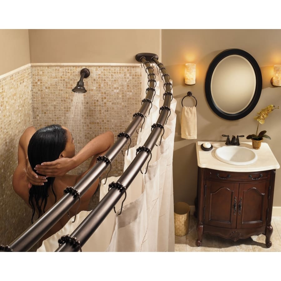 Double 57" - 60" Adjustable Curved Shower Rod