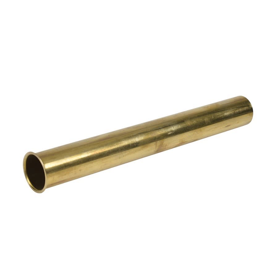 Tubular Tailpiece, 1-1/2 in, Tube x Flange, 17 ga, Brass