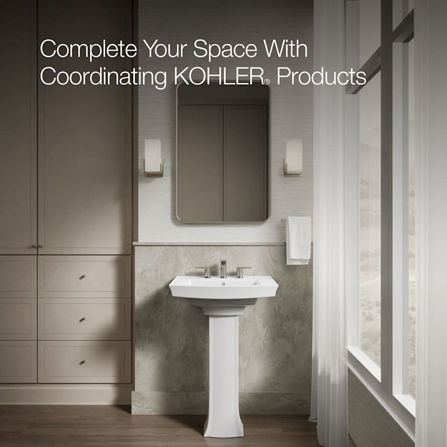 Archer 24" Pedestal Bathroom Sink with 3 Holes Drilled and Overflow